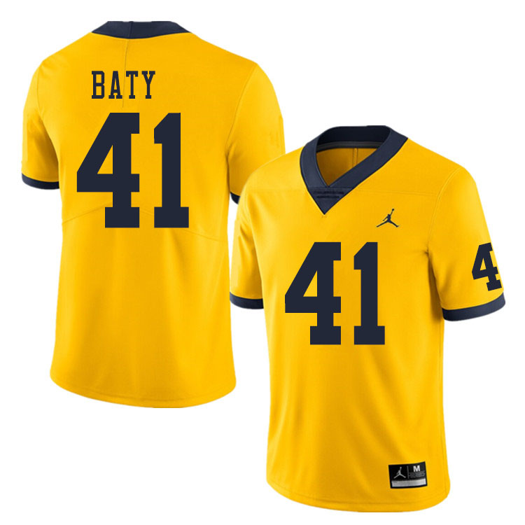 Men #41 John Baty Michigan Wolverines College Football Jerseys Sale-Yellow